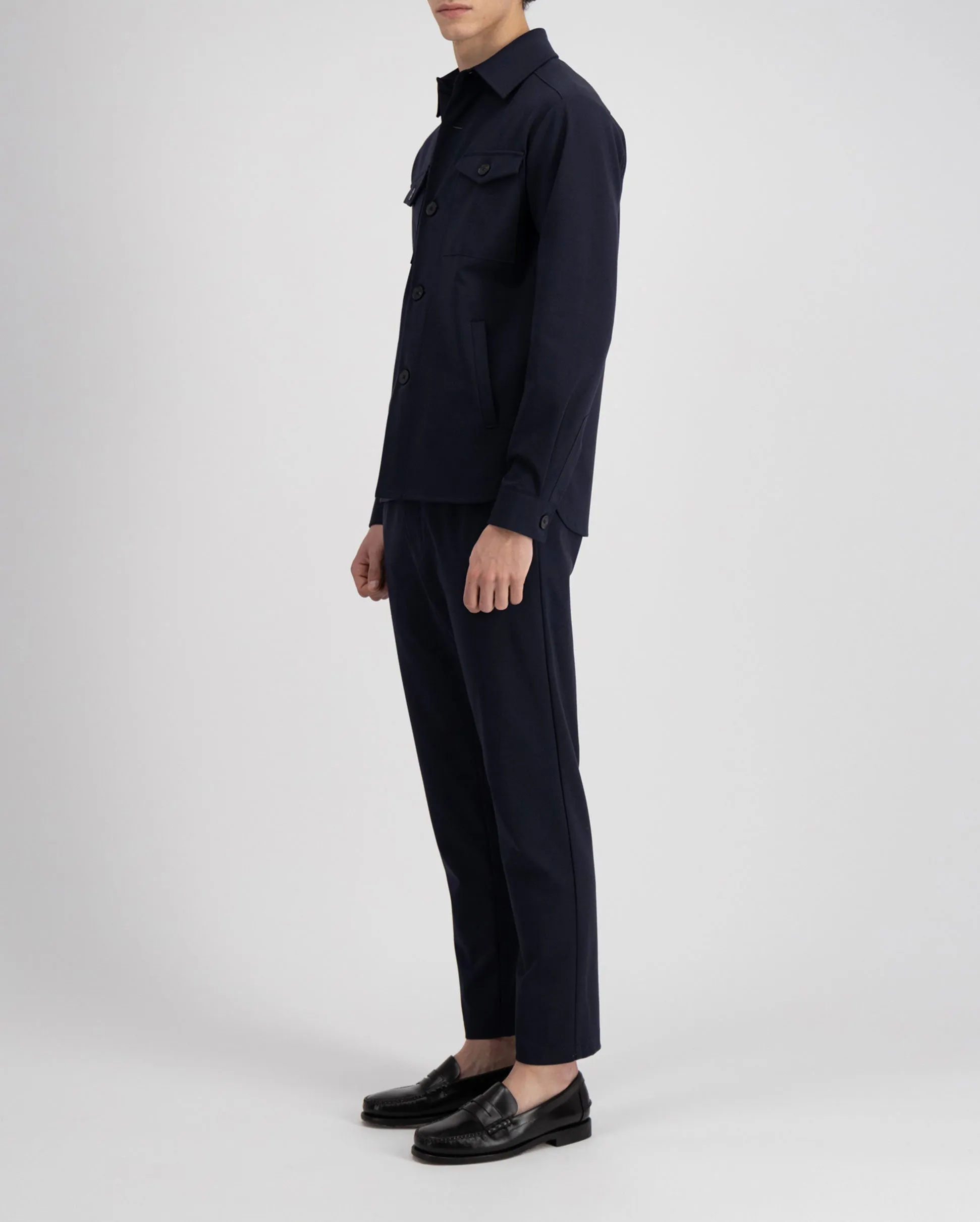 SHIRT JACKET TECHNO VISCOSE / NAVY