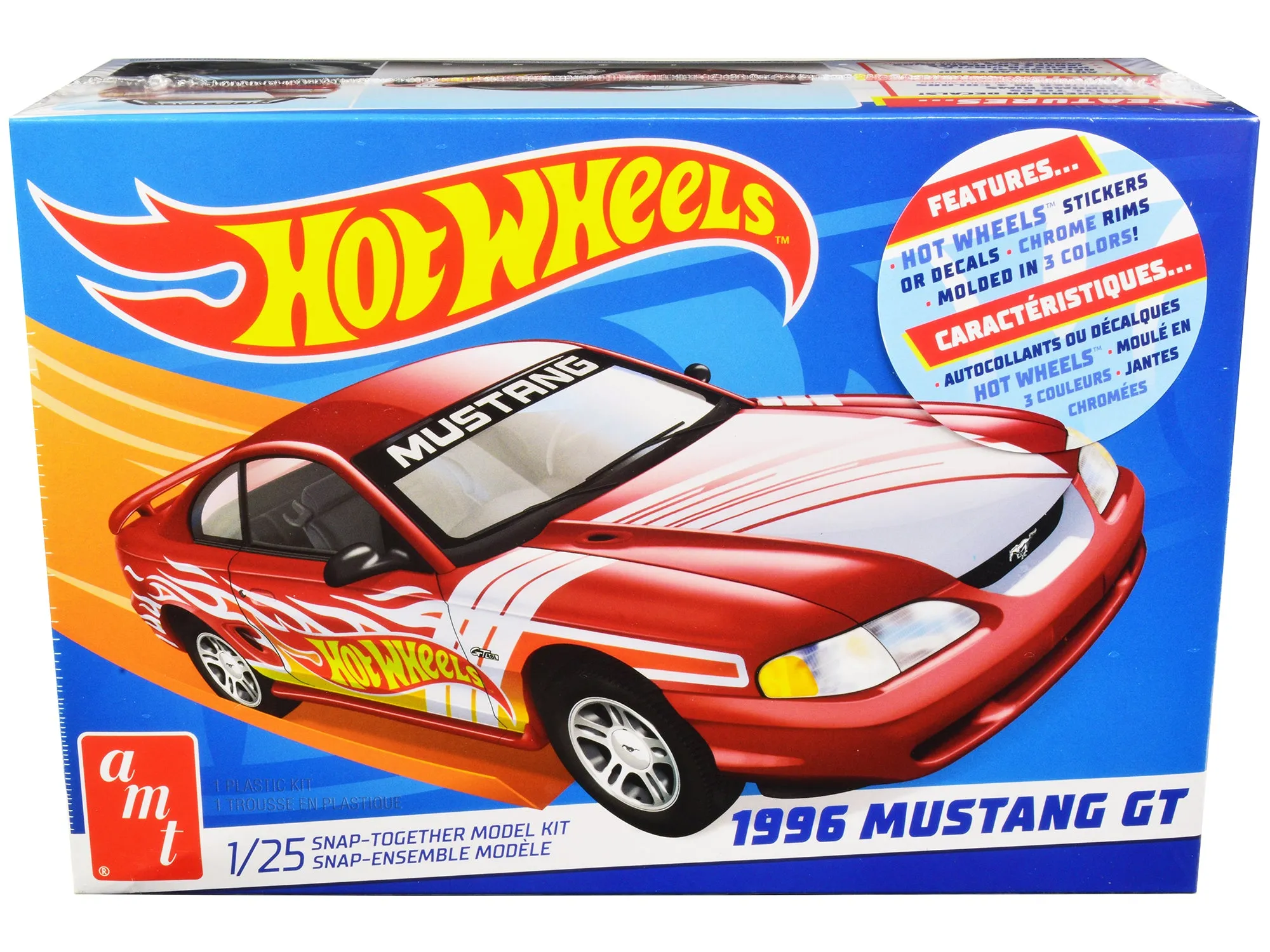 Skill 1 Snap Model Kit 1996 Ford Mustang GT Hot Wheels 1/25 Scale Model by AMT