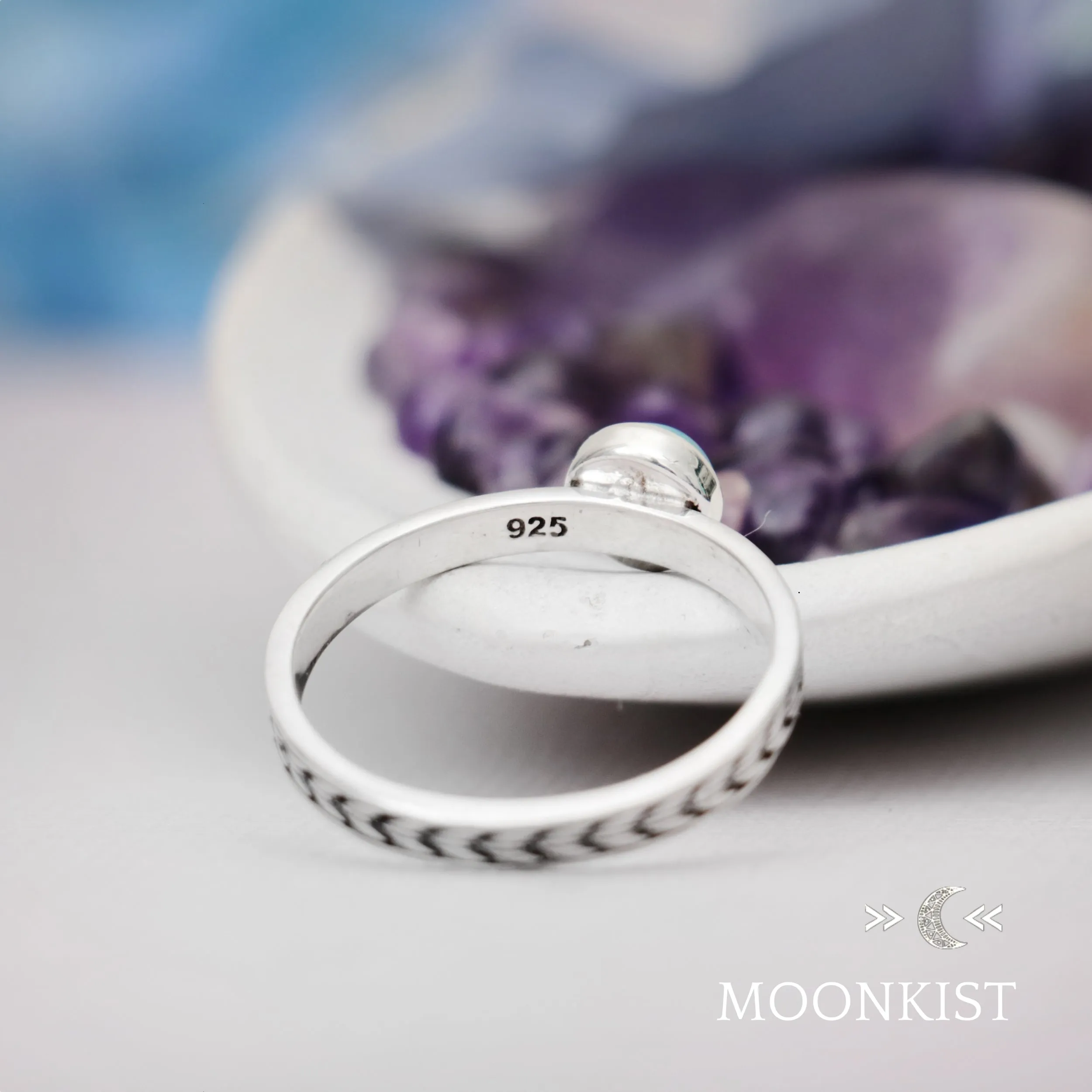 Sterling Silver Arrow Gemstone Promise Ring  | Moonkist Designs