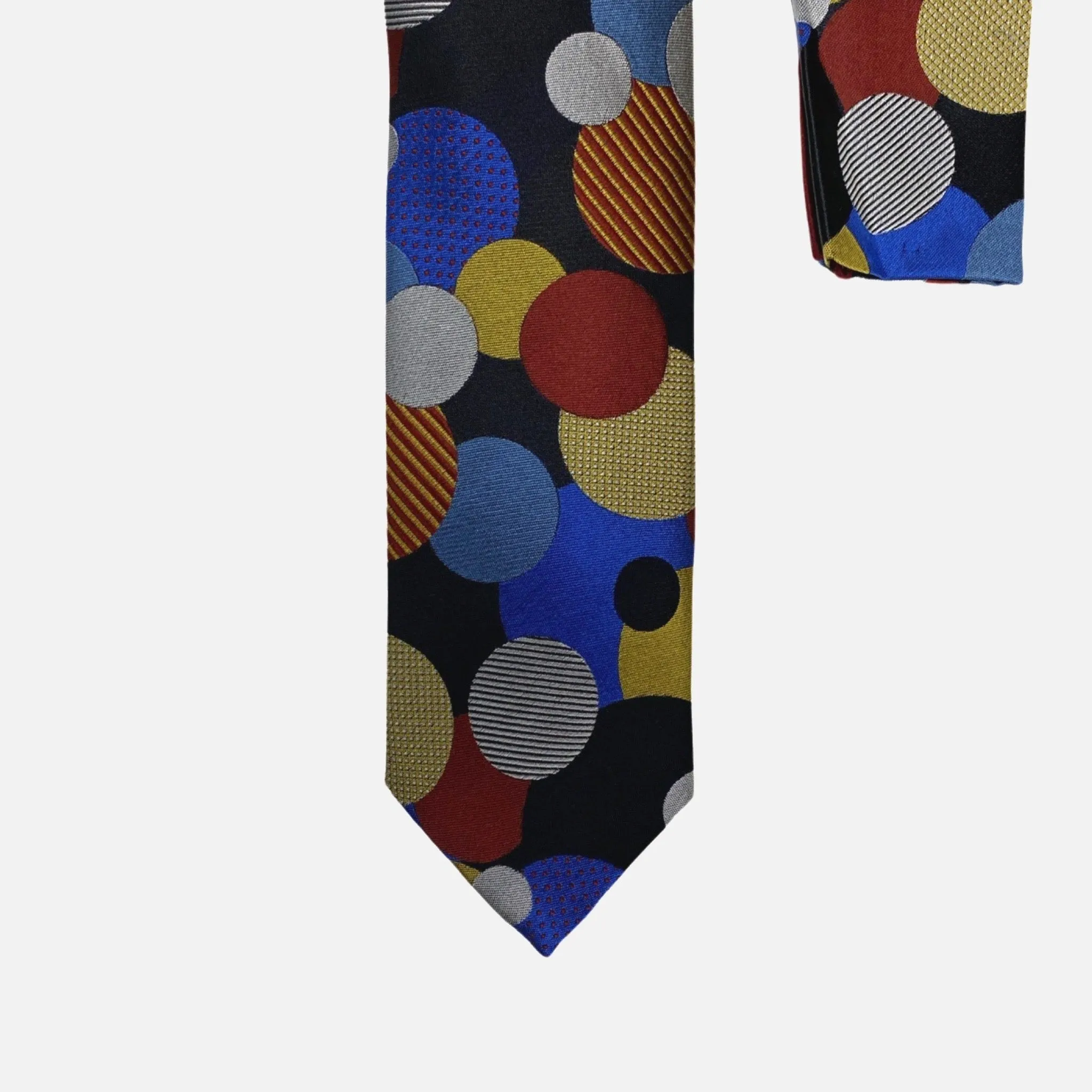 Steven Land “BW2429” Multi Silk Tie and Hanky