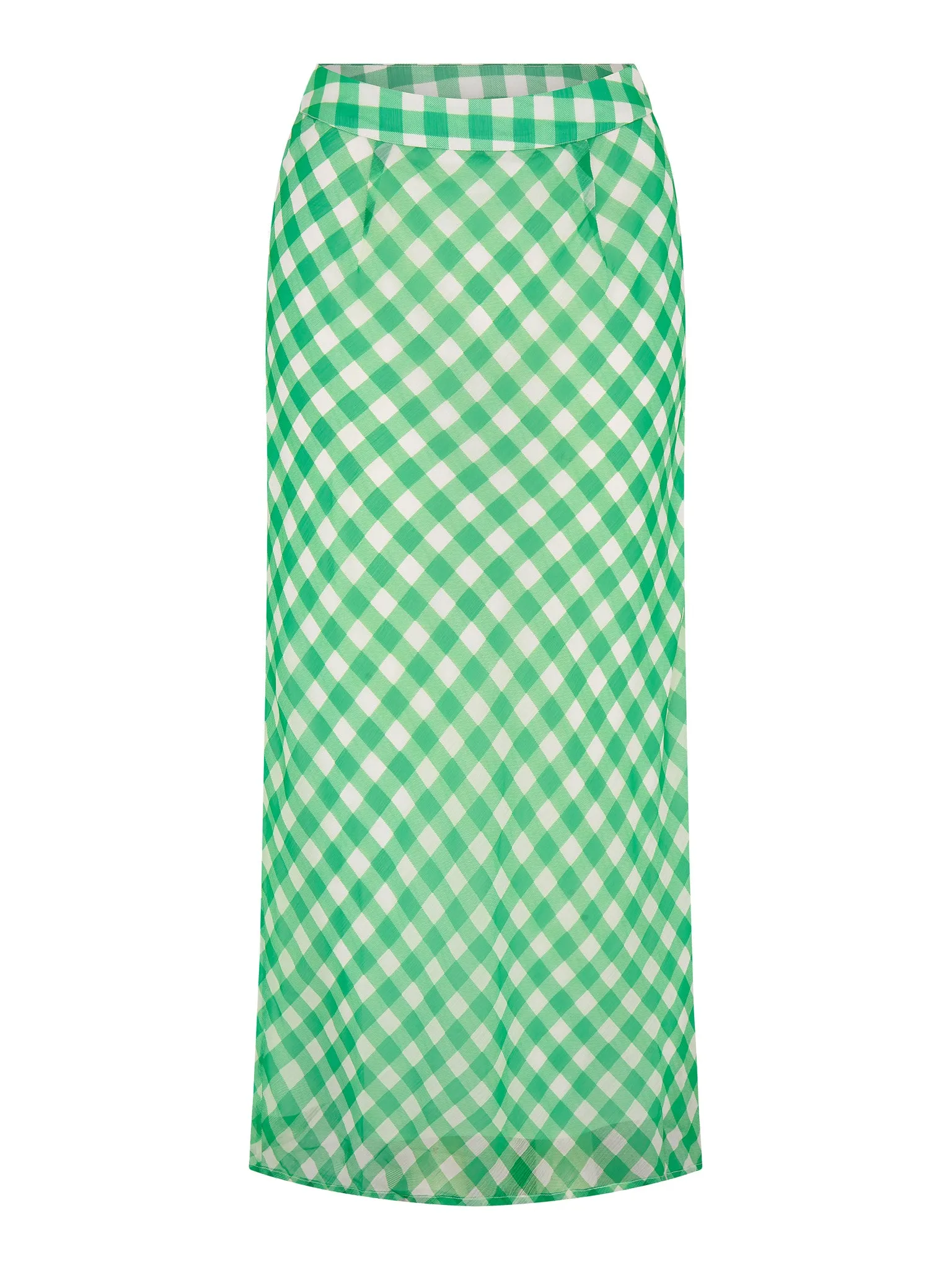 Tabitha Maxi Skirt in Cream and Green Check