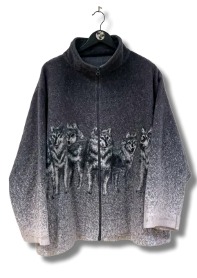 Vintage Fleece Wolf Zip Up XL