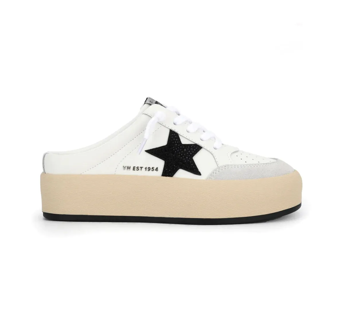 Vintage Havana - Val - Open Back Black Star Wedged Sneakers