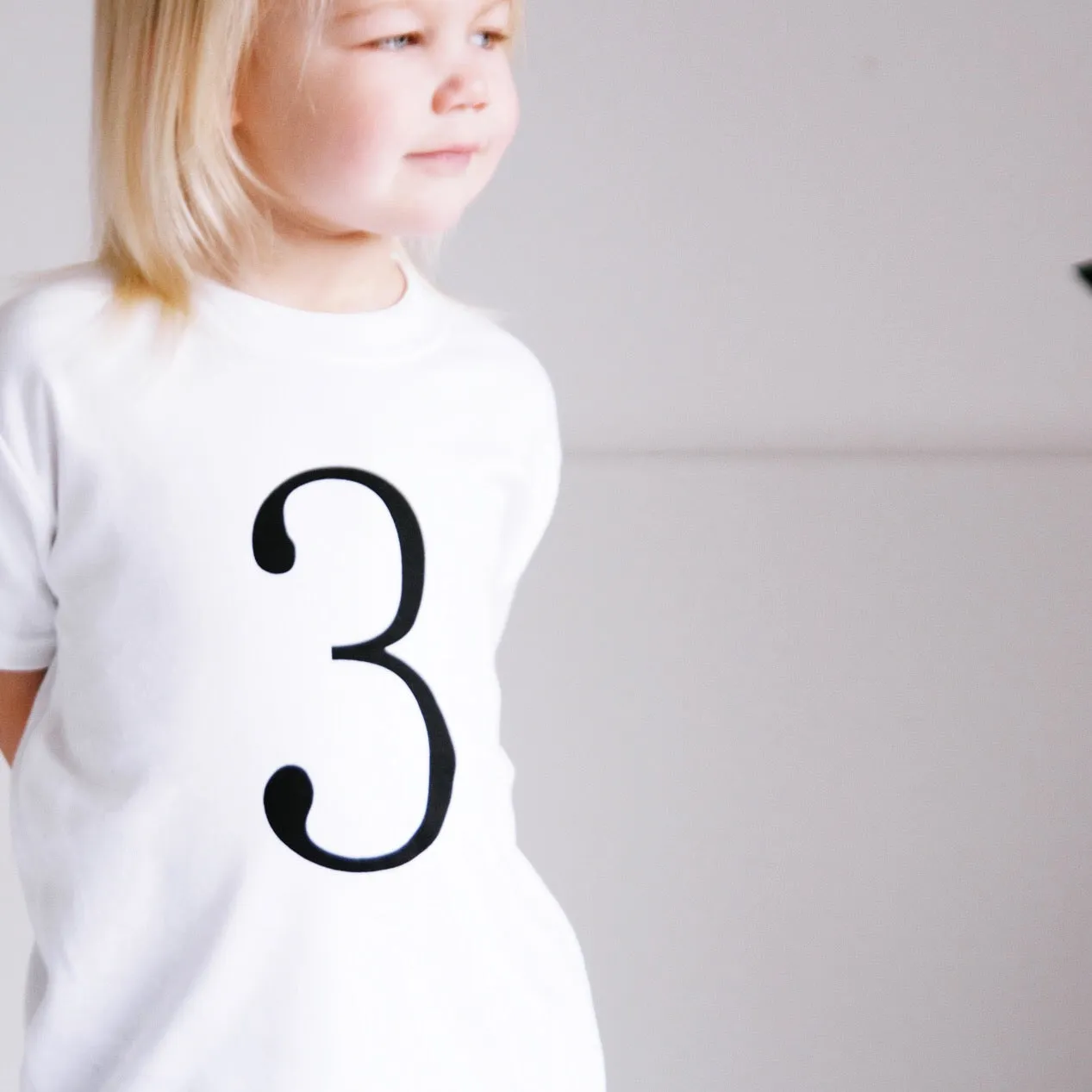 White Birthday number 3 Top